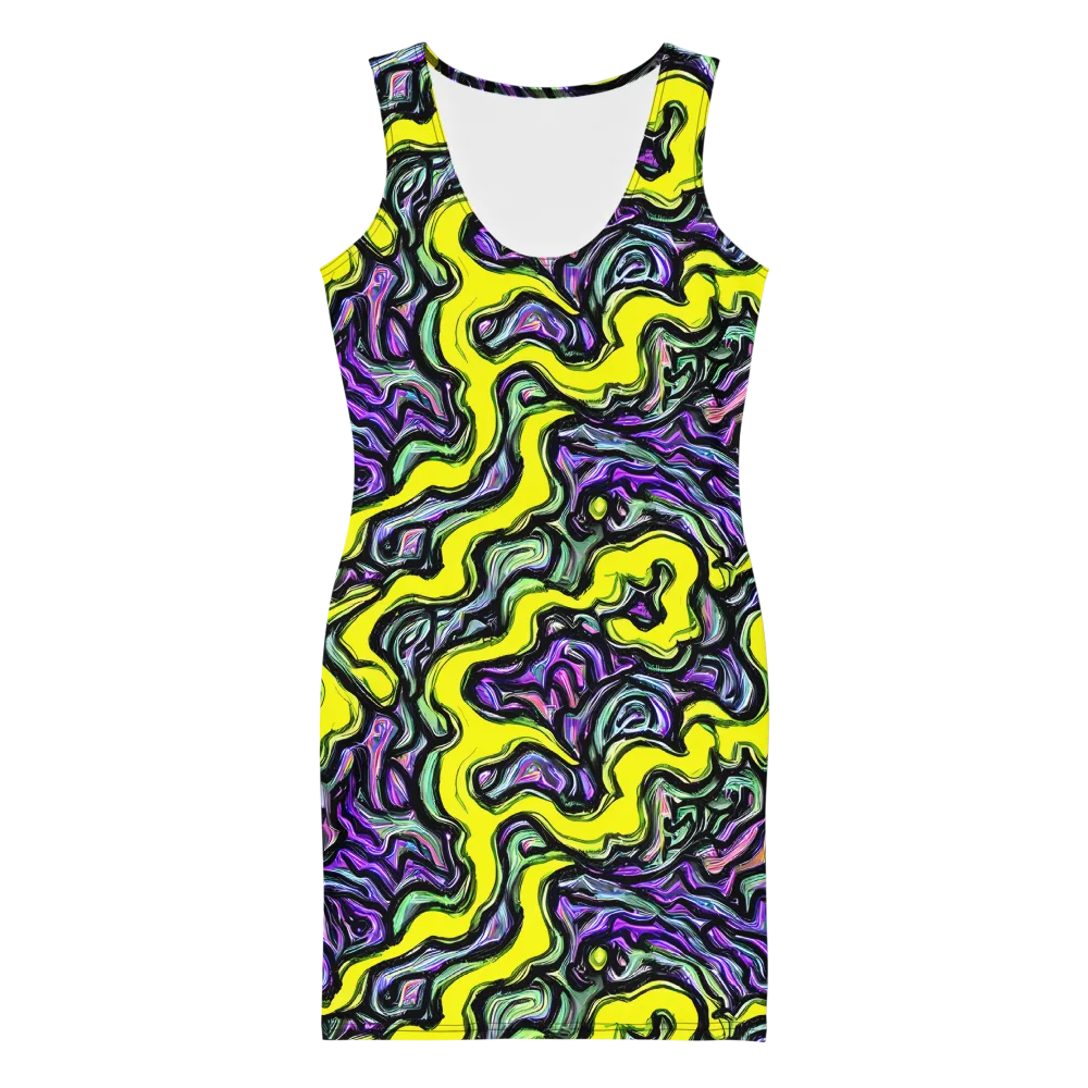 Acid Ripple on Bodycon Dress — Front