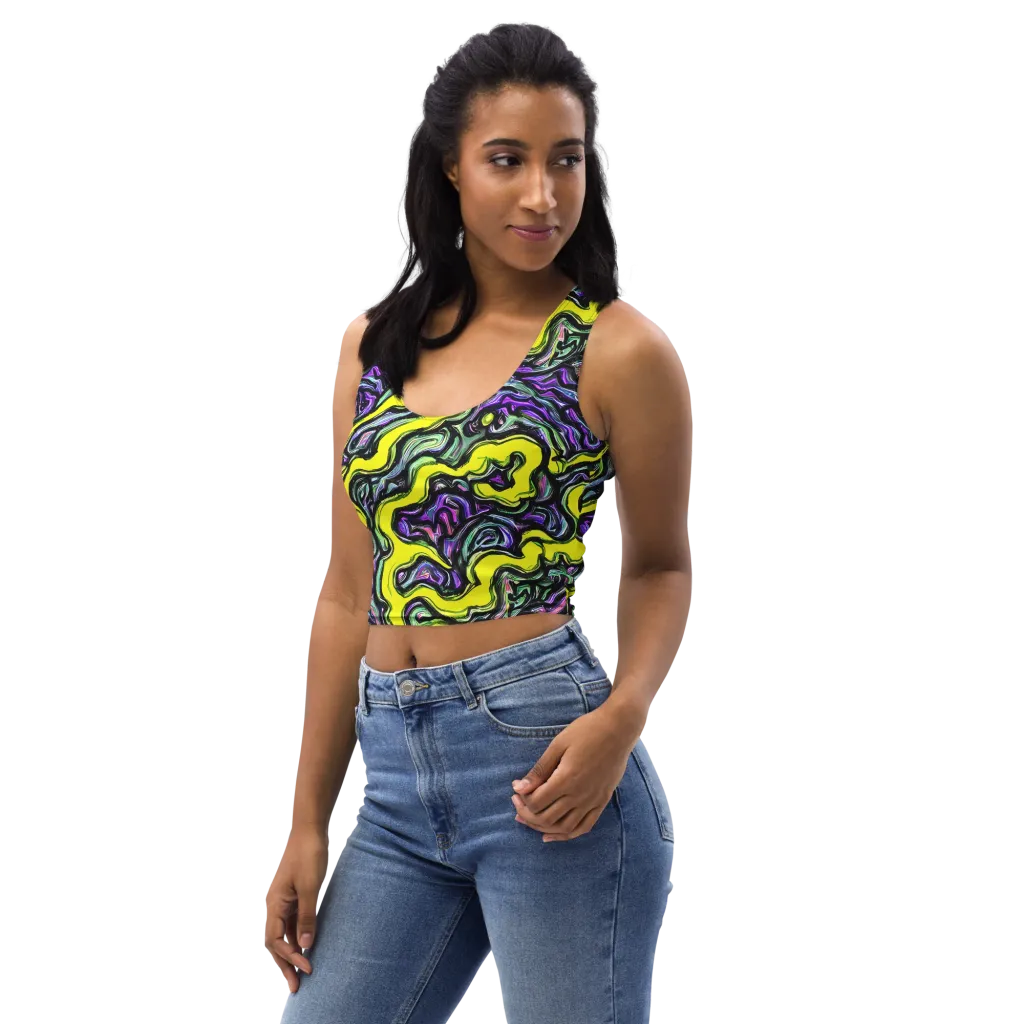 Acid Ripple on Crop Top — Left Front