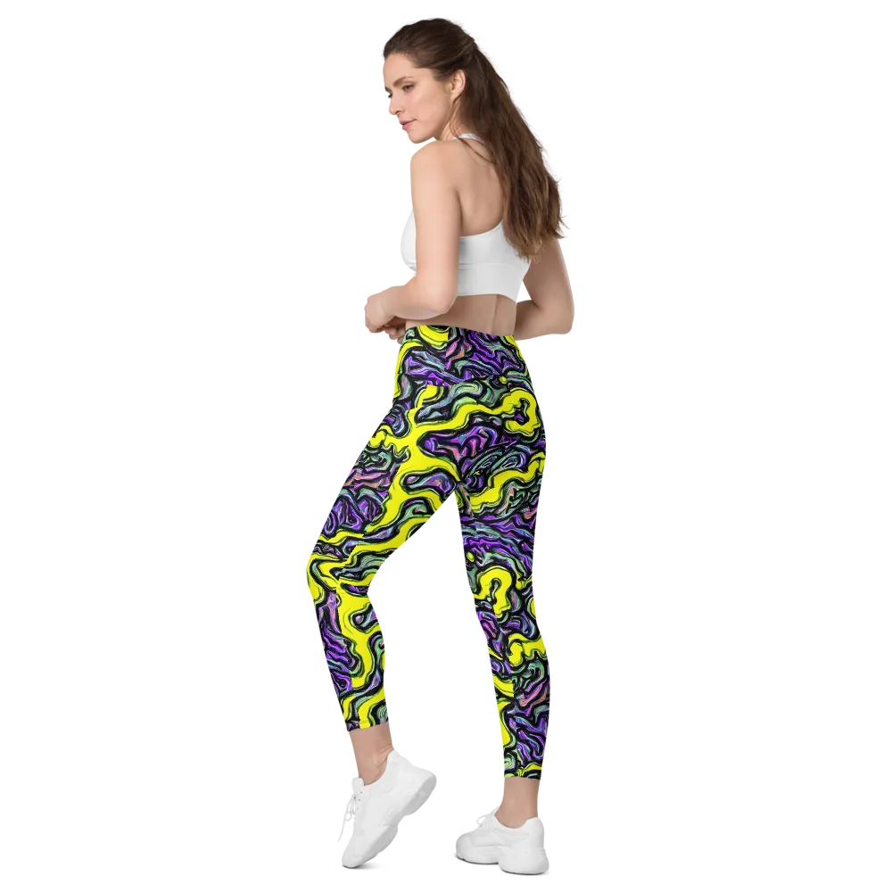 Acid Ripple on Leggings with Pockets — Left Back