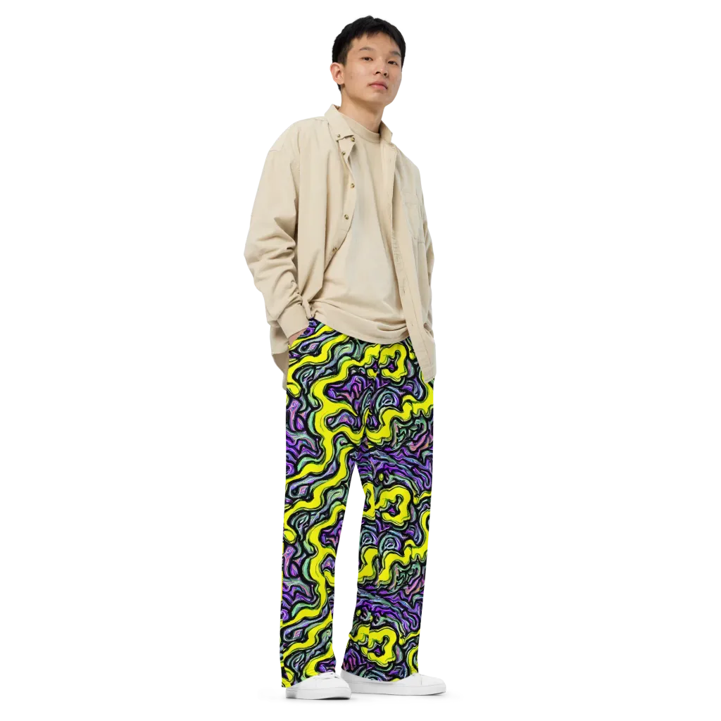 Acid Ripple on Wide-Leg Pants — Right Front