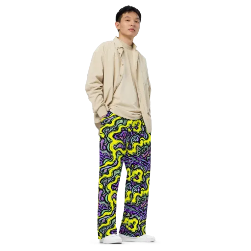 Acid Ripple on a Wide-Leg Pants
