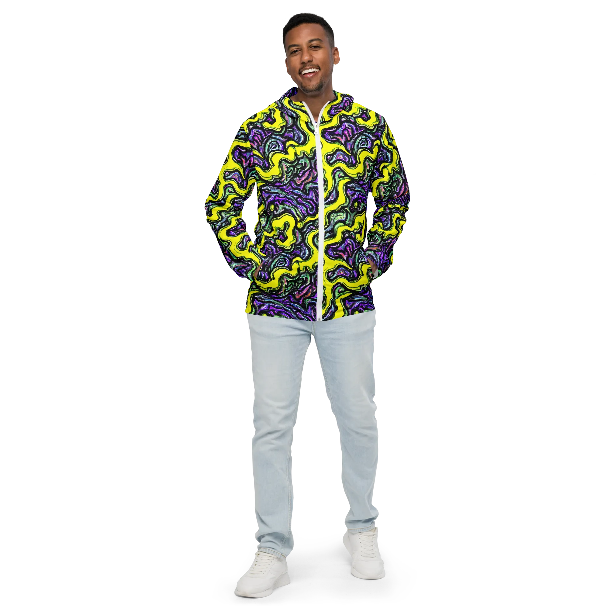 Acid Ripple on Men's Windbreaker — Front