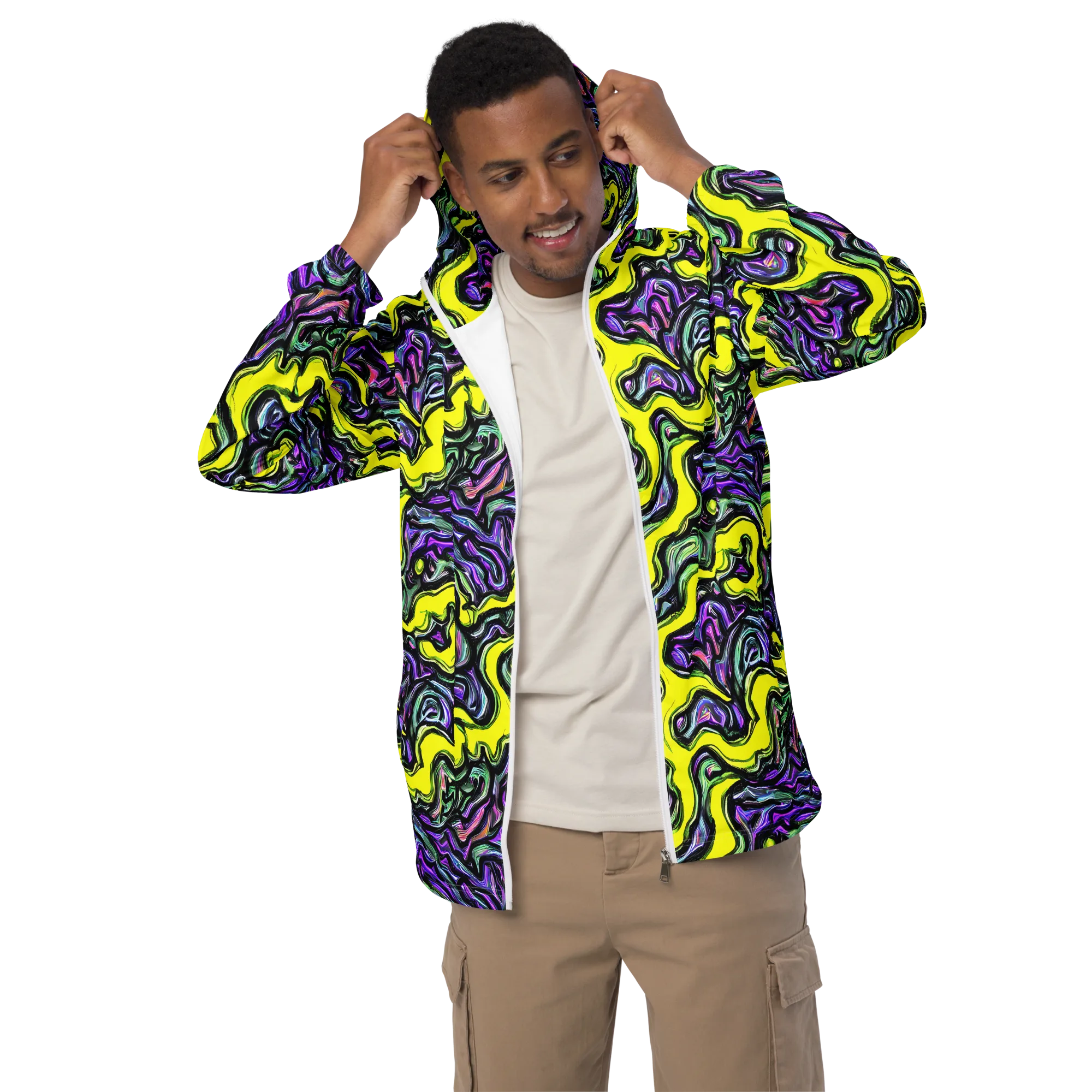 Acid Ripple on Men's Windbreaker — Front
