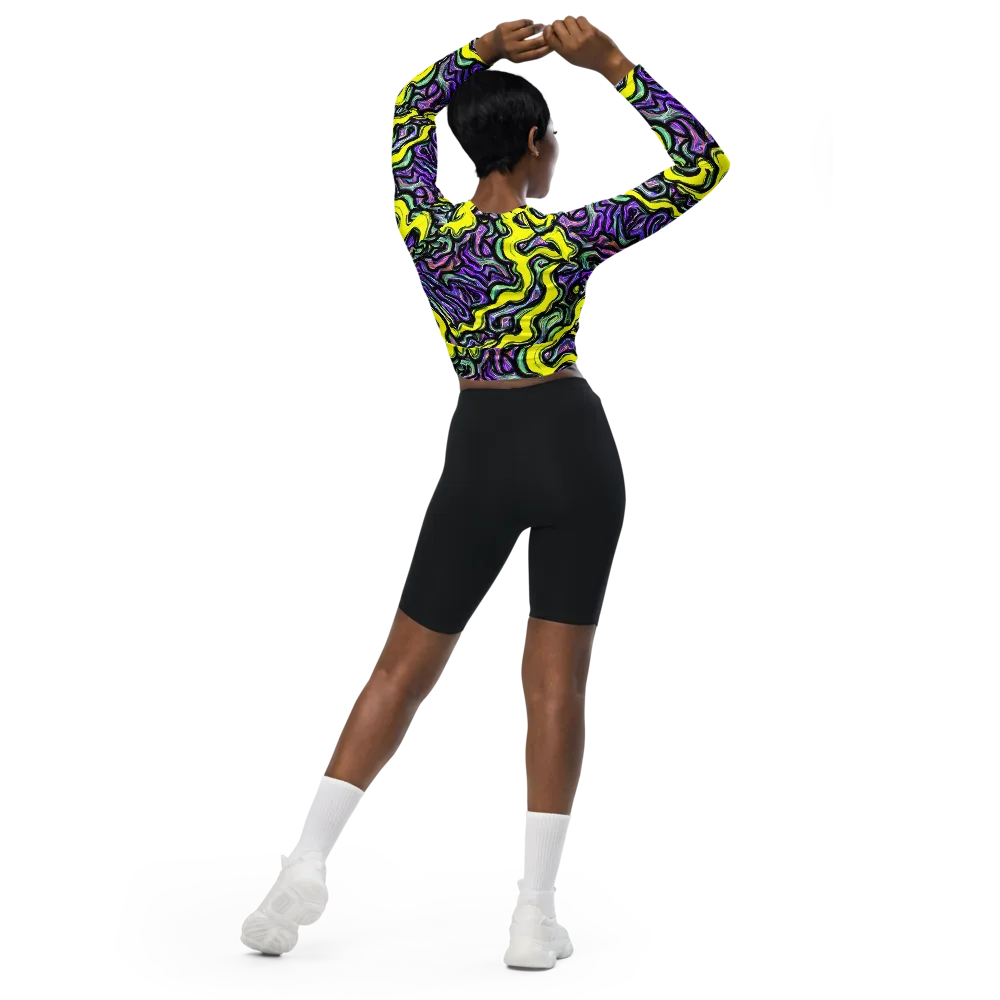 Acid Ripple on Long Sleeve Crop Top — Back