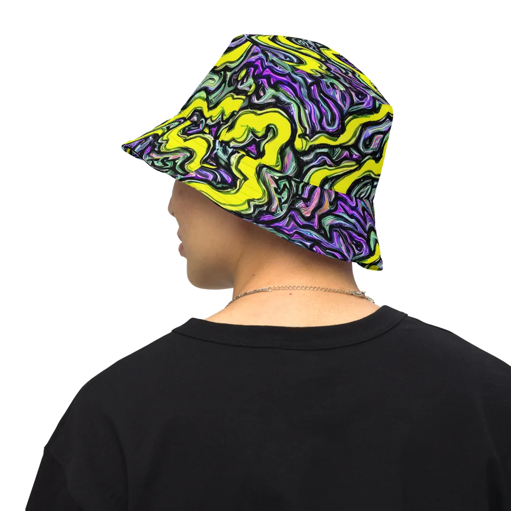 Acid Ripple on Reversible Bucket Hat — Back Inside