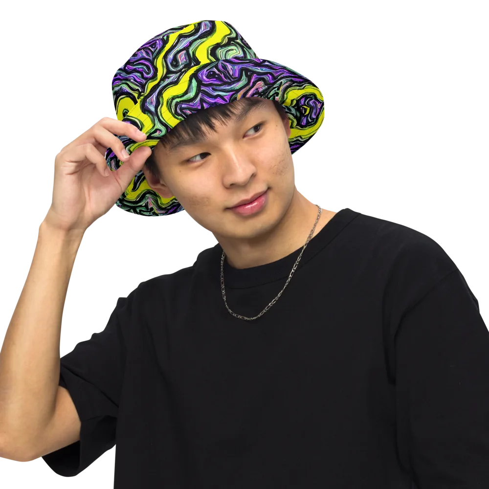 Acid Ripple on Reversible Bucket Hat — Front Inside