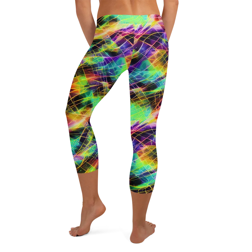 Stellar Shards on Capri Leggings — Back