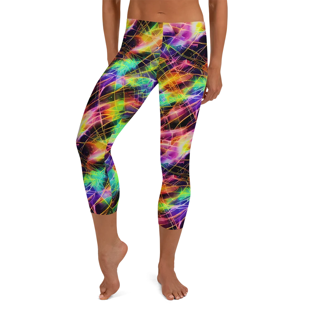 Stellar Shards on Capri Leggings — Front