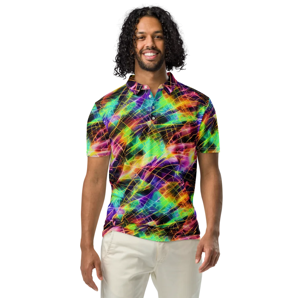 Stellar Shards on Men's Slim Fit Polo Shirt — Front