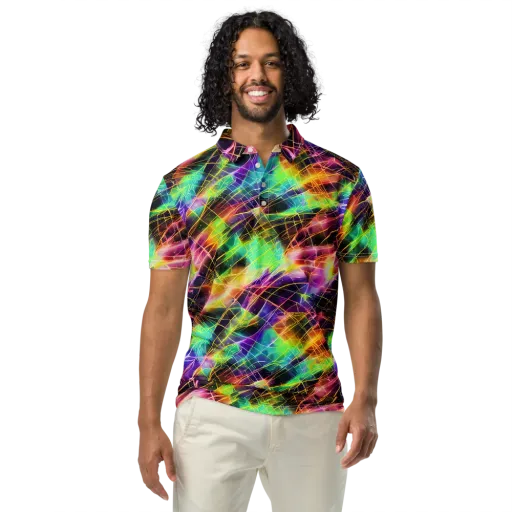 Stellar Shards on a Men's Slim Fit Polo Shirt