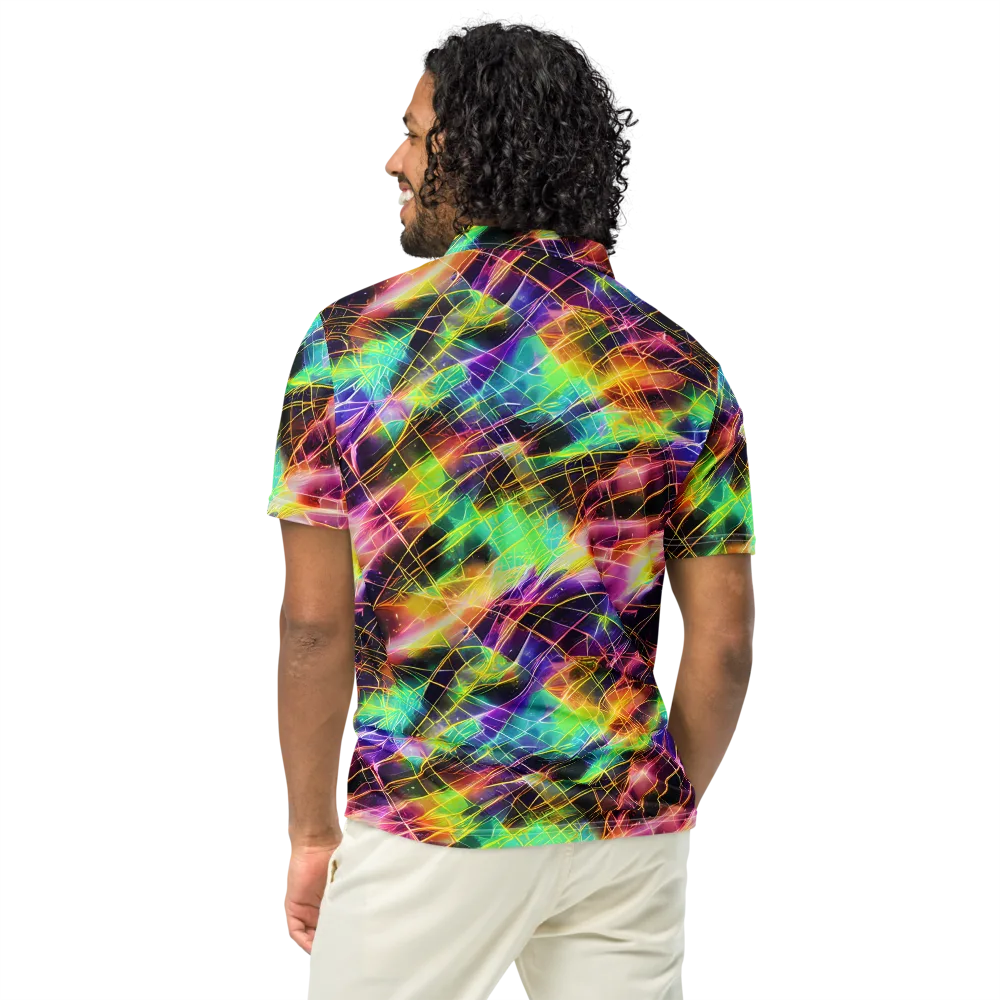 Stellar Shards on Men's Slim Fit Polo Shirt — Back