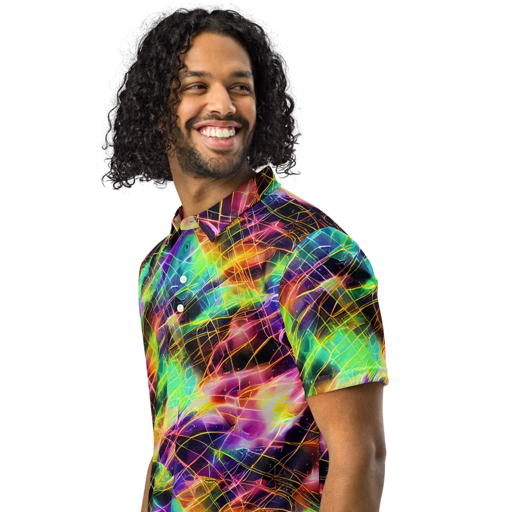 Stellar Shards on Men's Slim Fit Polo Shirt — Left Front