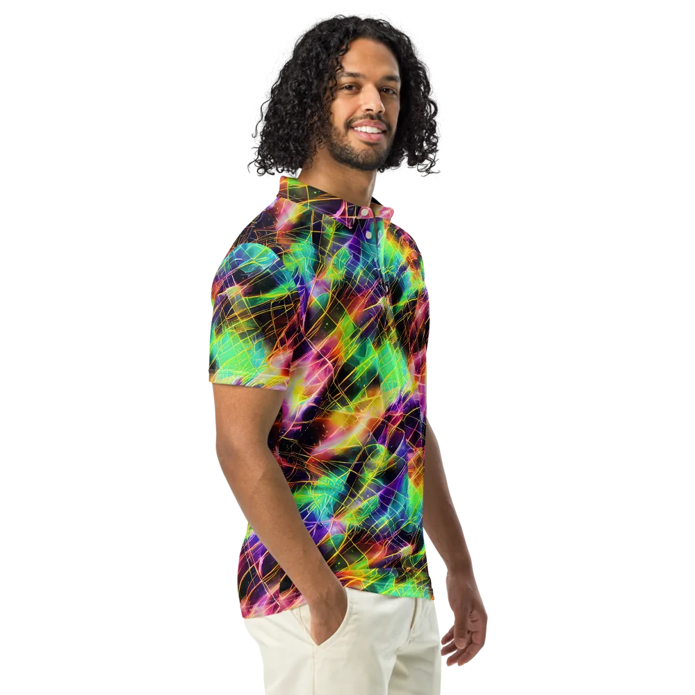 Stellar Shards on Men's Slim Fit Polo Shirt — Right Front
