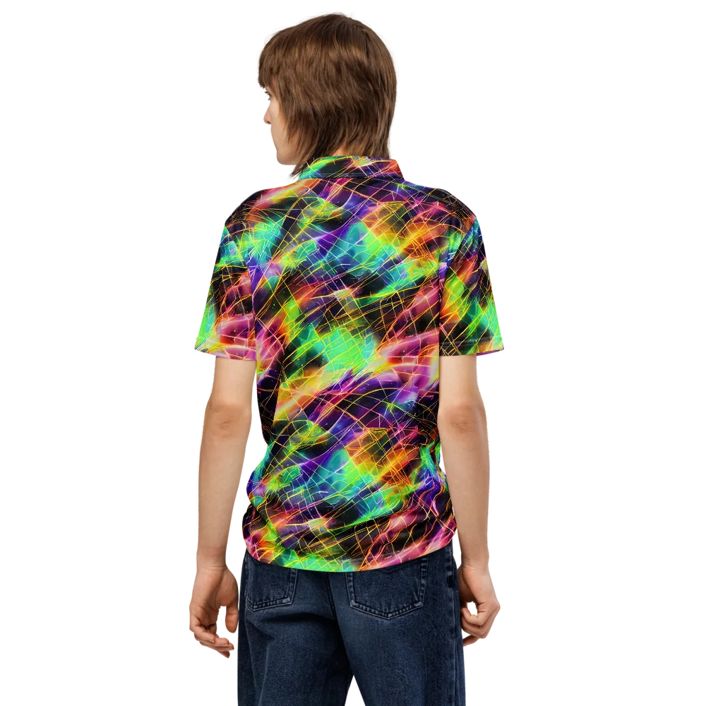 Stellar Shards on Men's Slim Fit Polo Shirt — Back