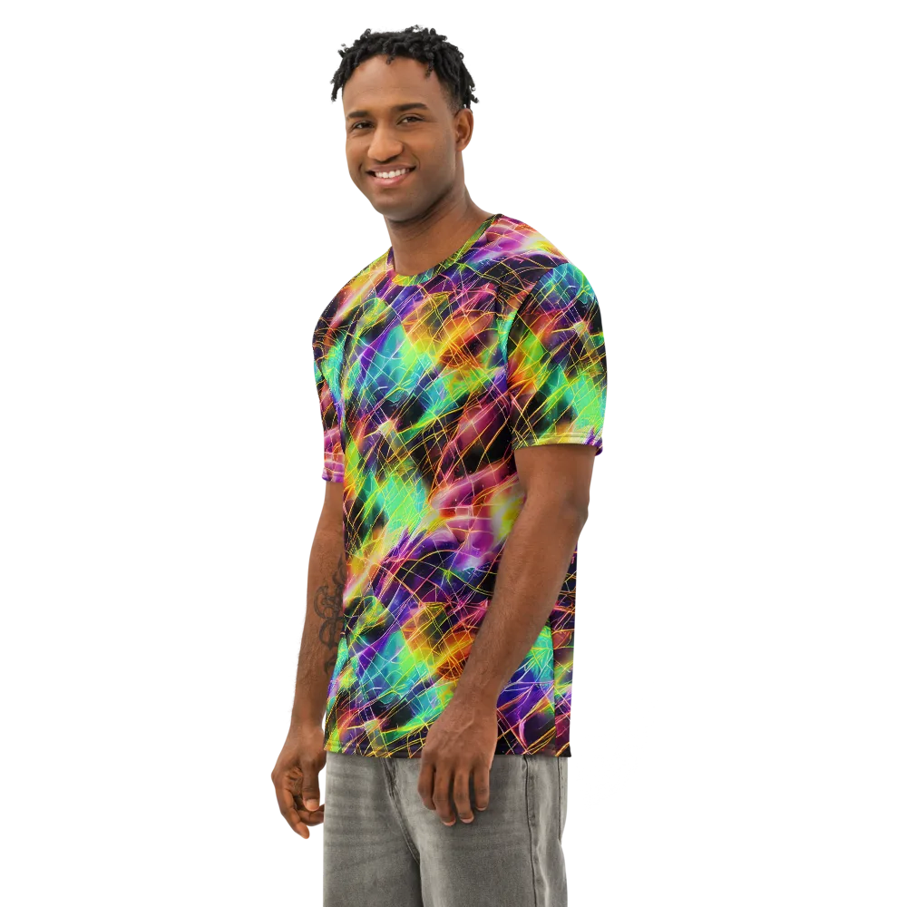 Stellar Shards on Men's Cotton Crew Neck T-Shirt — Left Front