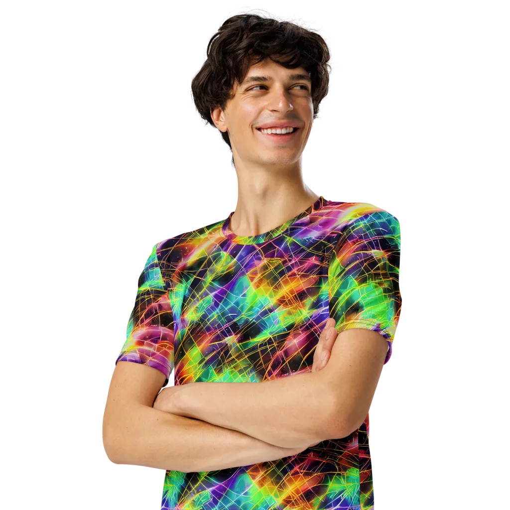 Stellar Shards on Men's Crew Neck T-Shirt — Left Front