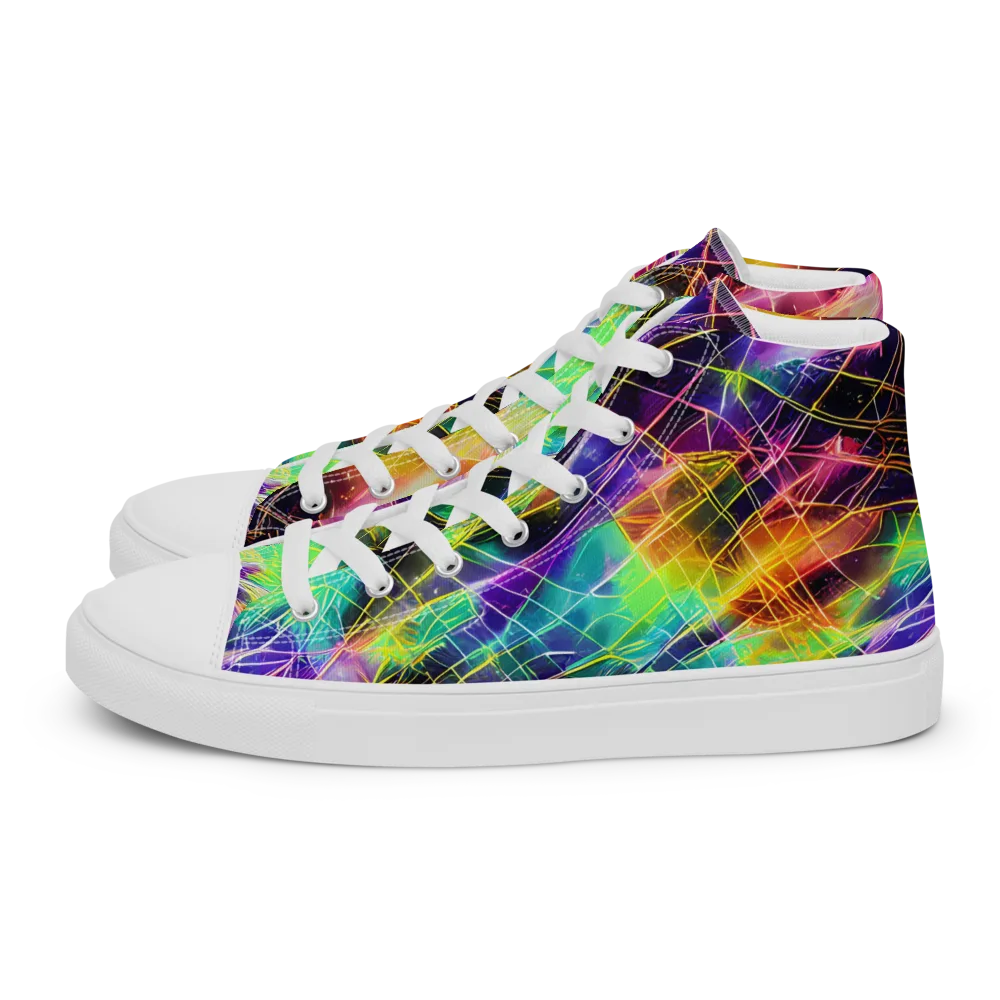 Stellar Shards on Men's High Top Canvas Shoes — Left