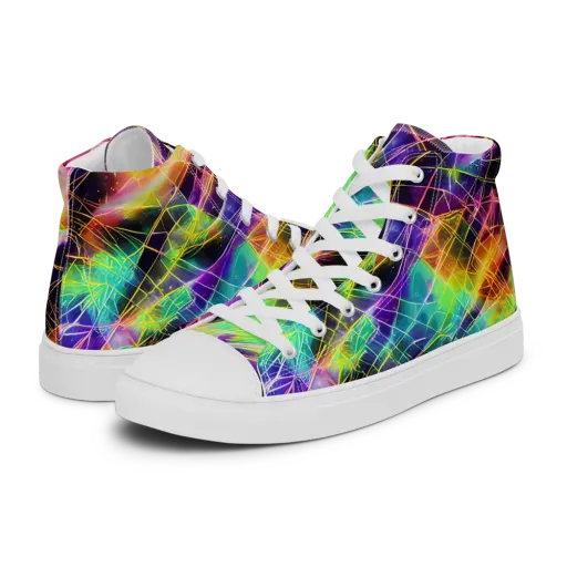 Stellar Shards on a Men's High Top Canvas Shoes