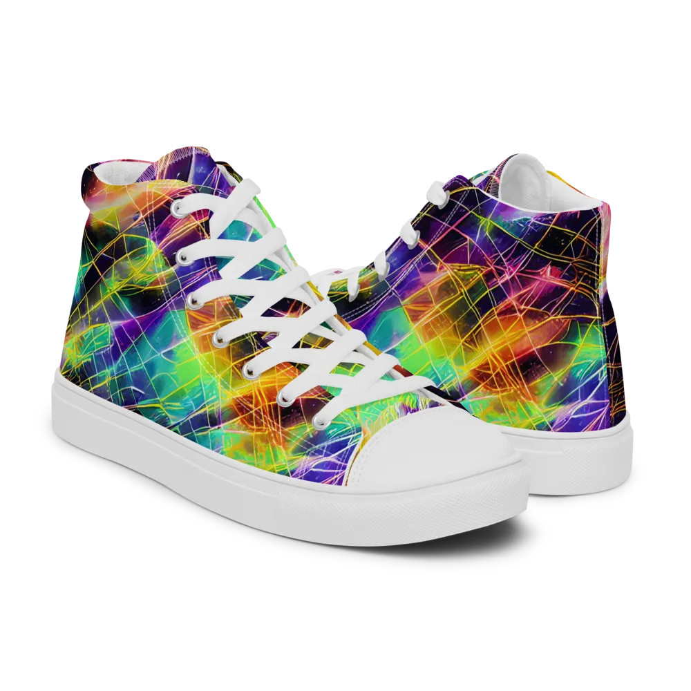 Stellar Shards on Men's High Top Canvas Shoes — Right