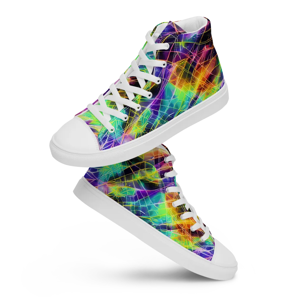 Stellar Shards on Men's High Top Canvas Shoes — Front