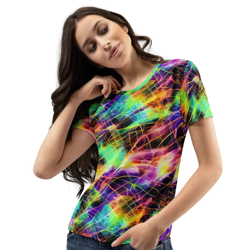 Stellar Shards on Women's Crew Neck T-Shirt — Left Front