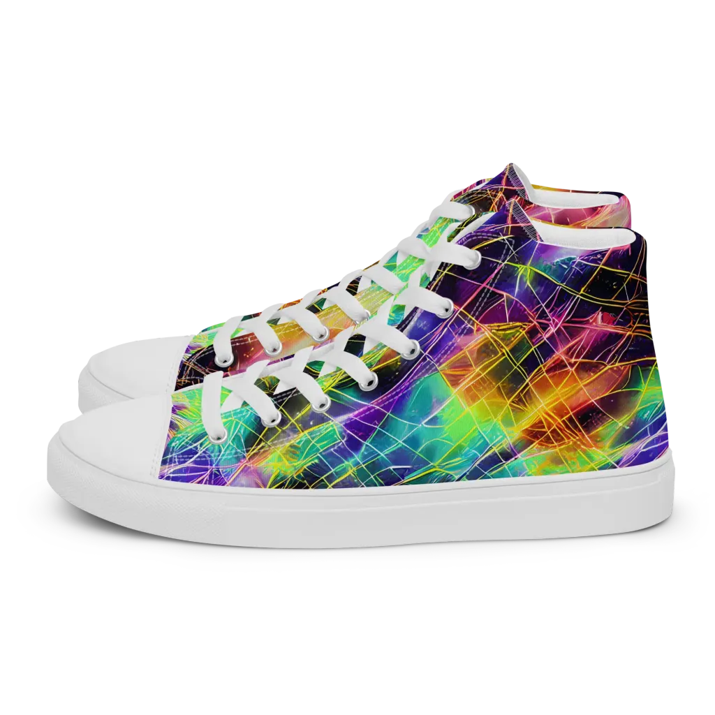 Stellar Shards on Women's High Top Canvas Shoes — Left