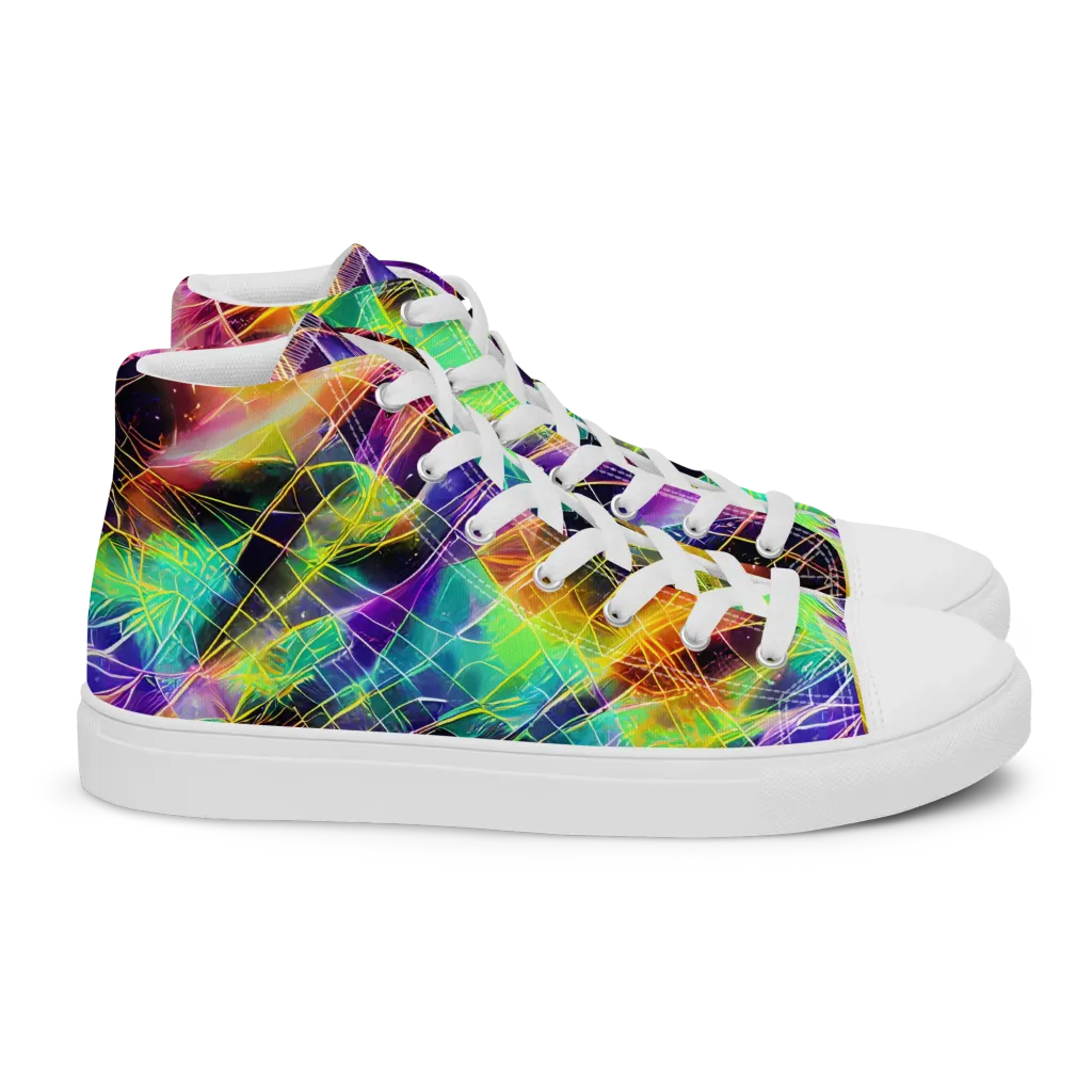 Stellar Shards on Women's High Top Canvas Shoes — Right