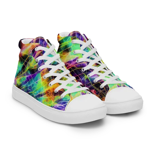 Stellar Shards on a Women's High Top Canvas Shoes