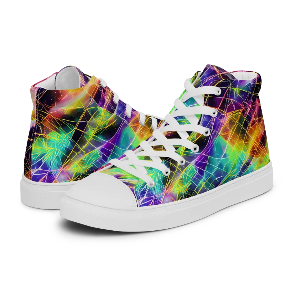 Stellar Shards on Women's High Top Canvas Shoes — Left