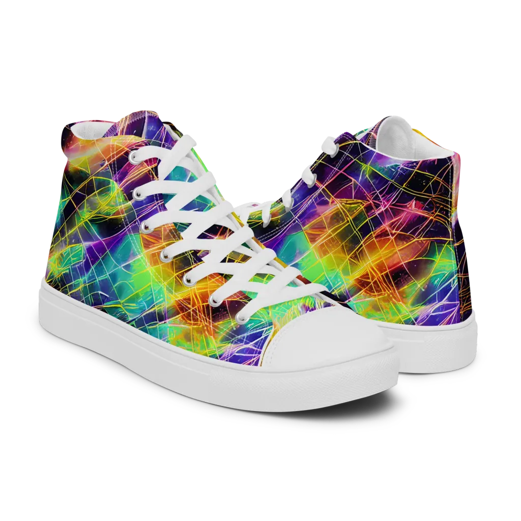 Stellar Shards on Women's High Top Canvas Shoes — Right