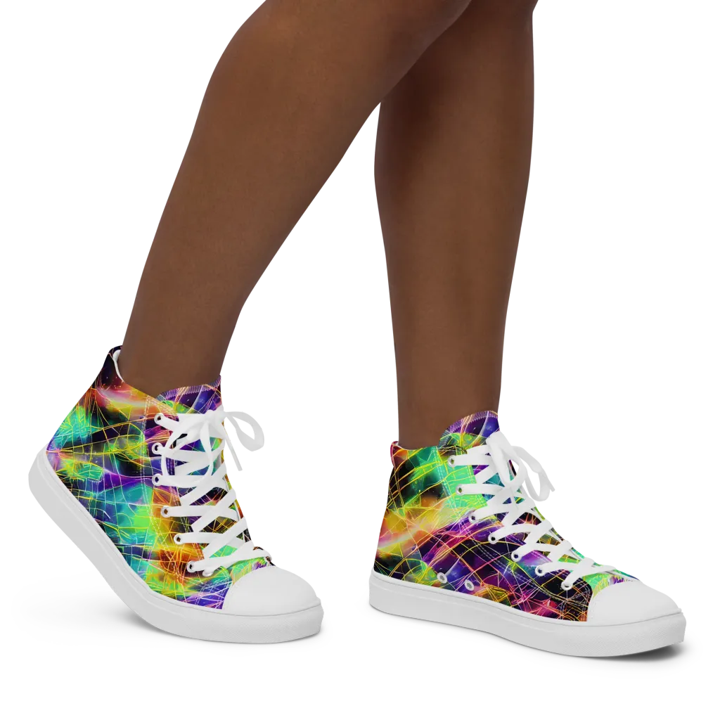 Stellar Shards on Women's High Top Canvas Shoes — Right