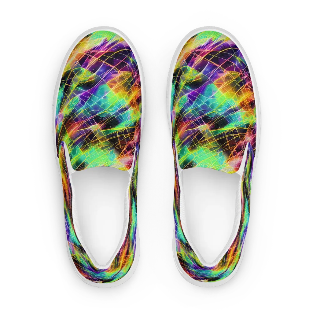 Stellar Shards on Men's Slip-On Canvas Shoes — Front
