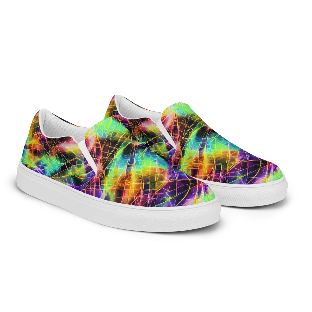 Stellar Shards on Men's Slip-On Canvas Shoes — Right Front