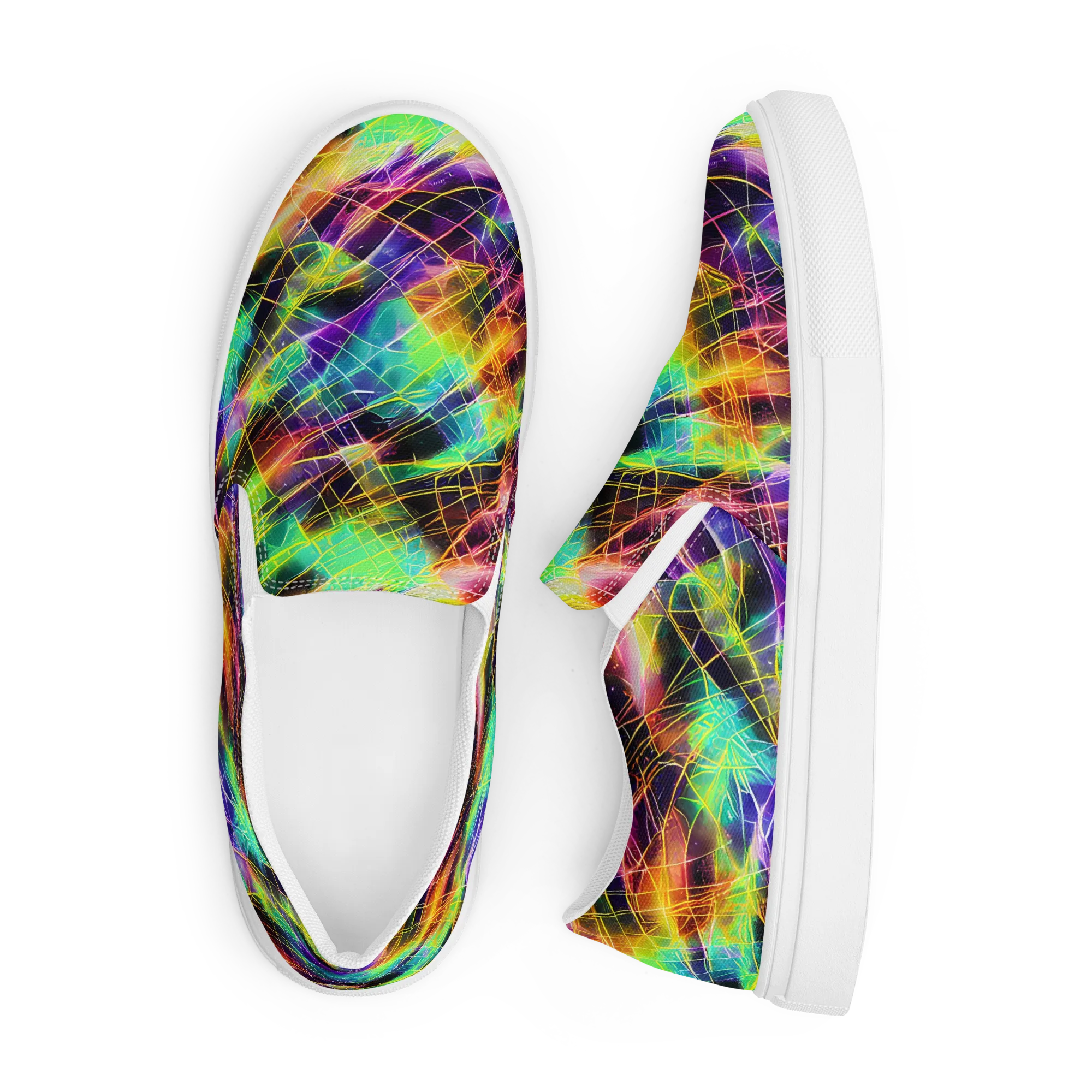 Stellar Shards on Men's Slip-On Canvas Shoes — Front