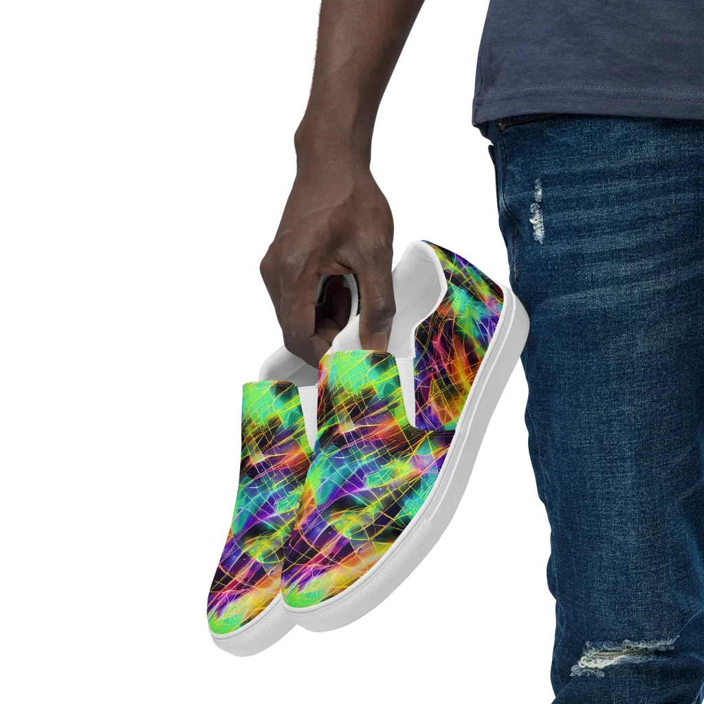 Stellar Shards on Men's Slip-On Canvas Shoes — Left Front
