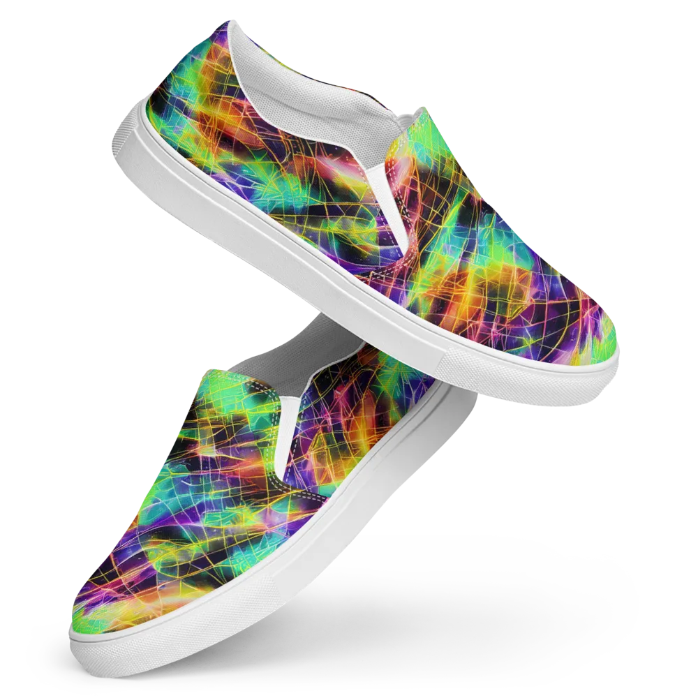 Stellar Shards on Women's Slip-On Canvas Shoes — Front