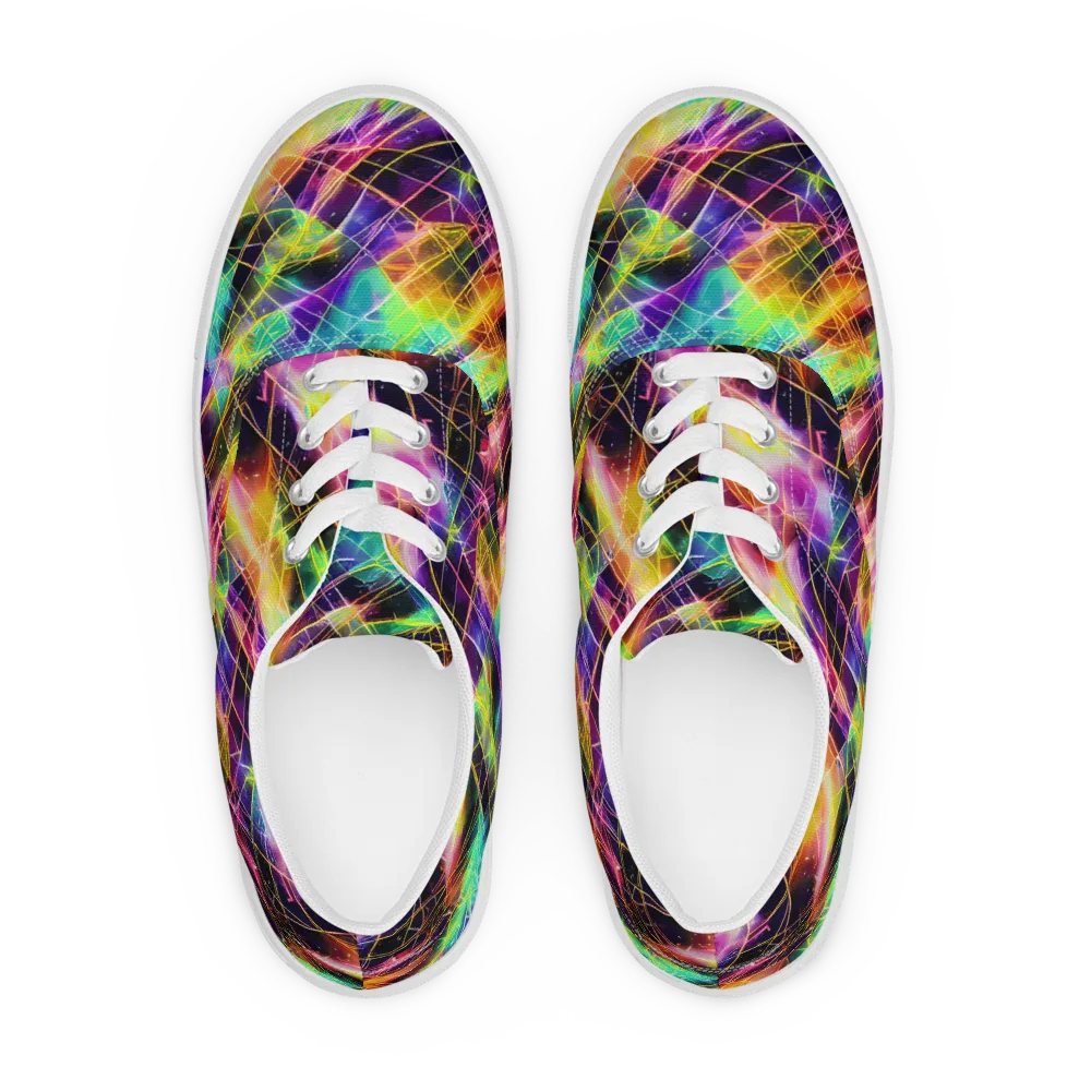 Stellar Shards on Men's Lace-Up Canvas Shoes — Front