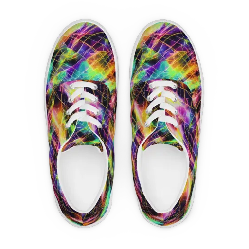 Stellar Shards on a Men's Lace-Up Canvas Shoes