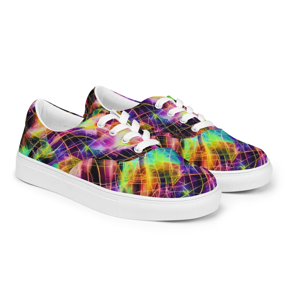 Stellar Shards on Men's Lace-Up Canvas Shoes — Right Front