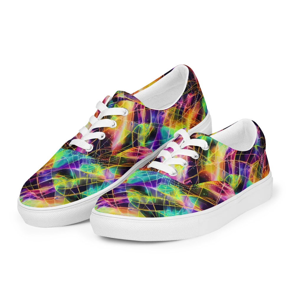 Stellar Shards on Men's Lace-Up Canvas Shoes — Left Front