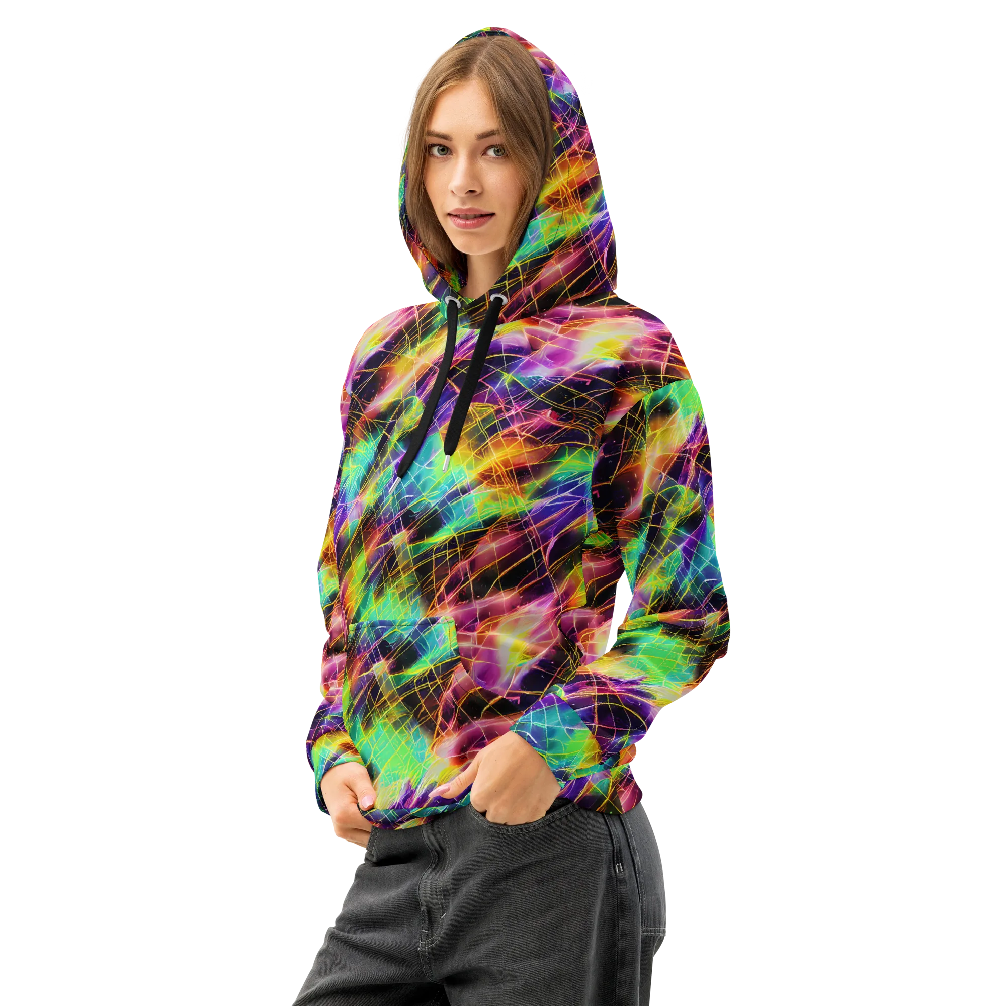 Stellar Shards on Cotton Hoodie — Left Front