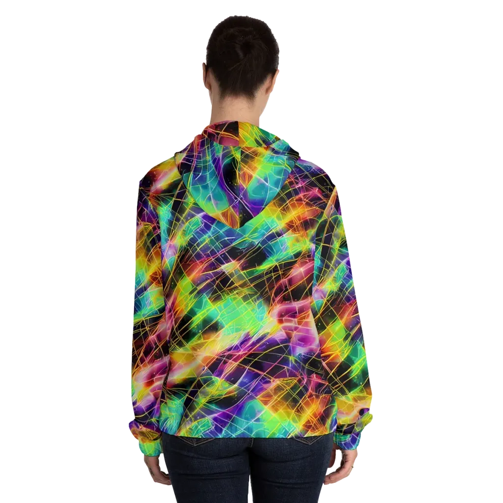 Stellar Shards on Women's Full-Zip Hoodie — Back On Person