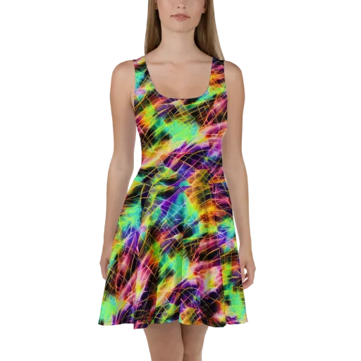 Stellar Shards on a Skater Dress