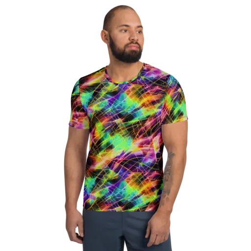 Stellar Shards on a Men's Athletic T-Shirt