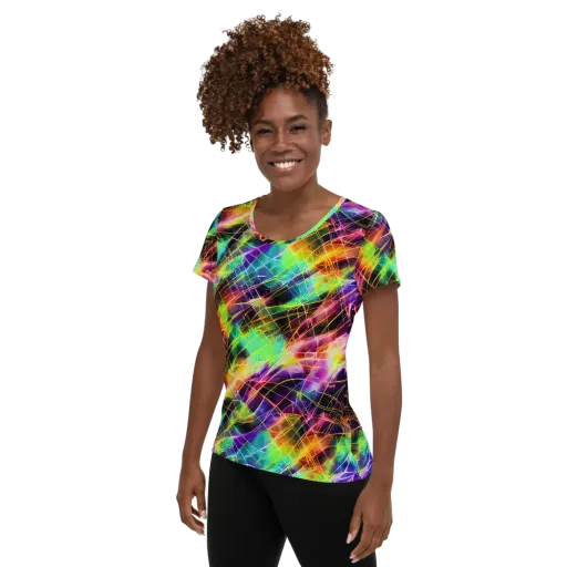 Stellar Shards on a Women's Athletic T-Shirt