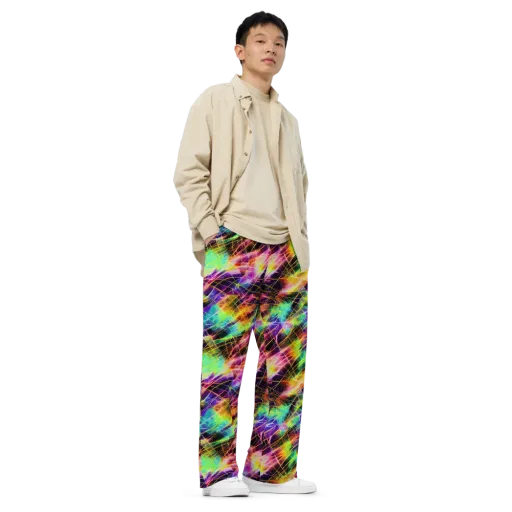 Stellar Shards on a Wide-Leg Pants