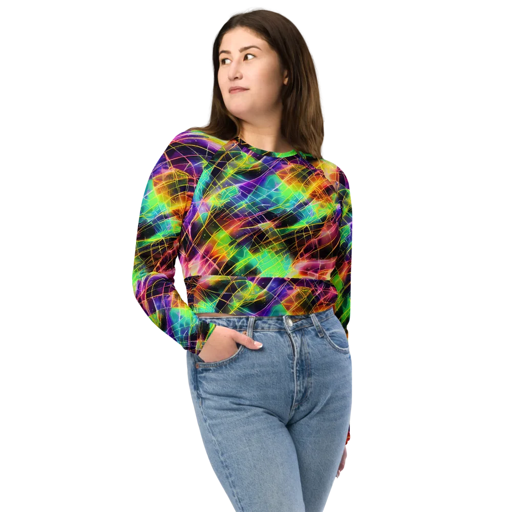Stellar Shards on Long Sleeve Crop Top — Front