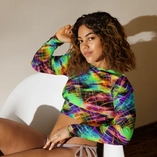 Stellar Shards on a Long Sleeve Crop Top