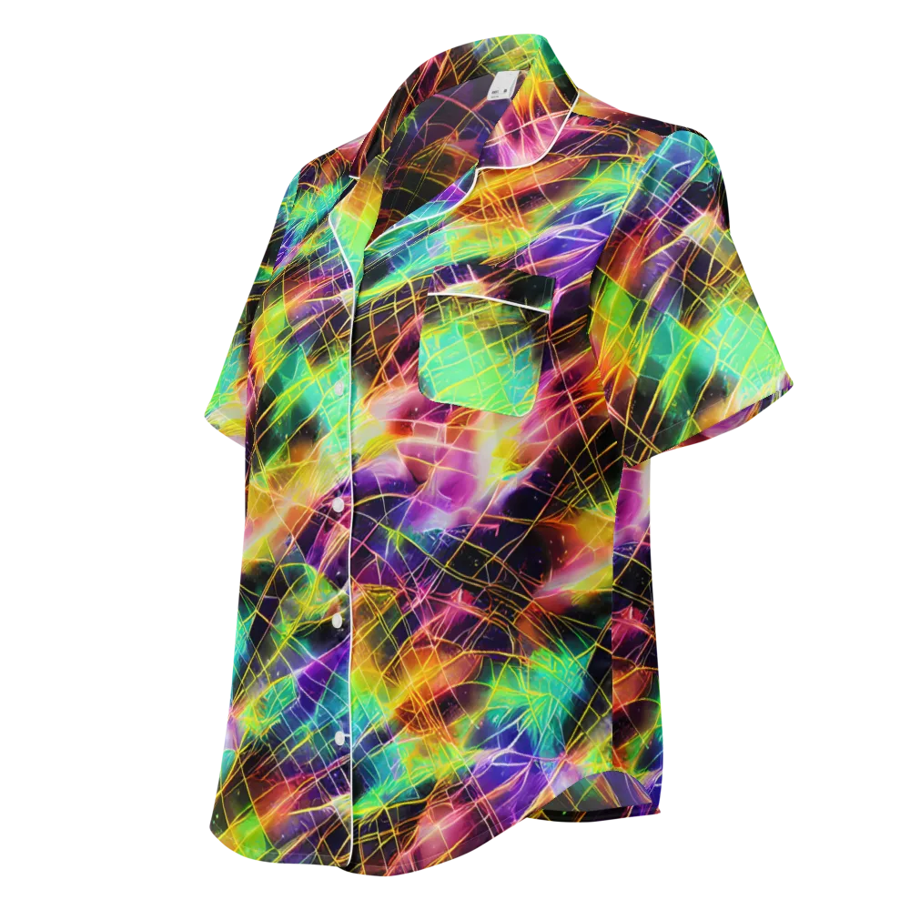 Stellar Shards on Women's Short Sleeve Pajama Top — Left Front