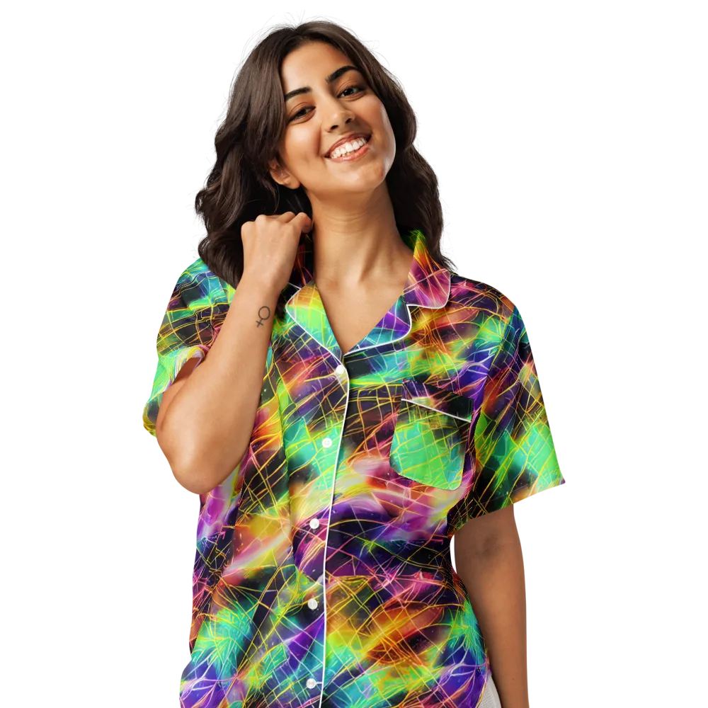 Stellar Shards on Women's Short Sleeve Pajama Top — Front